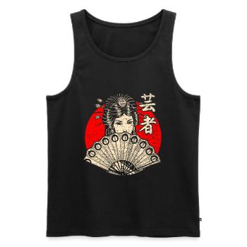 Japan Geisha - Männer Premium Bio Tank Top - Schwarz - Vorne - Michal (187cm)