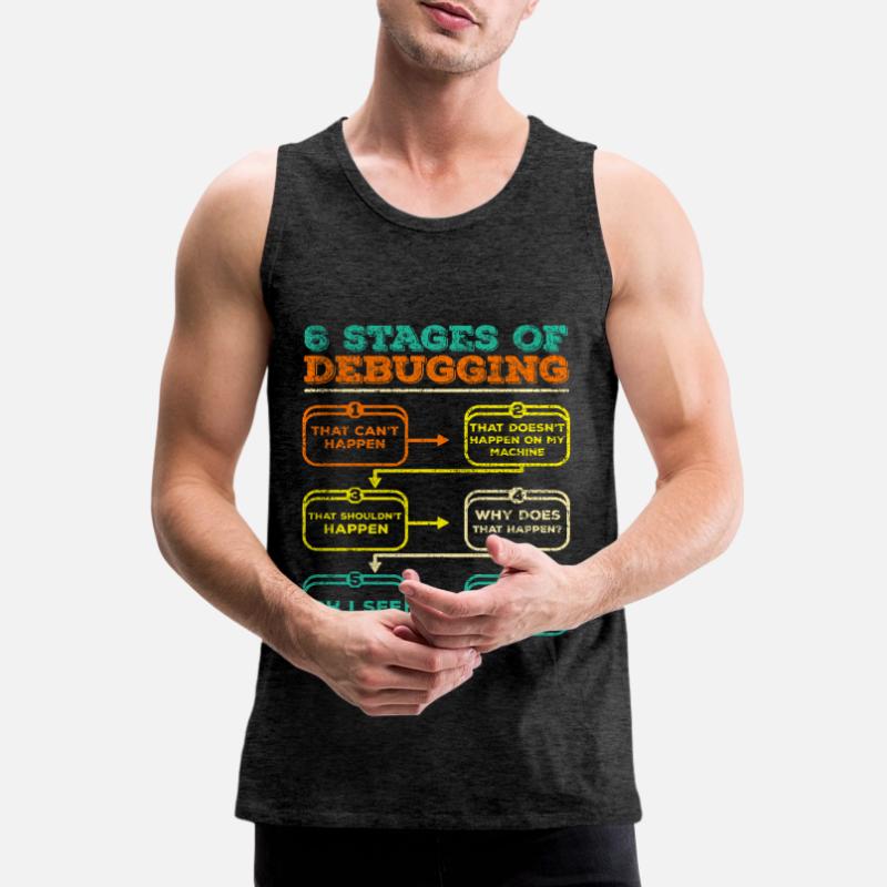 Debugging Programmer Code Funny Men's Premium Organic Tank Top