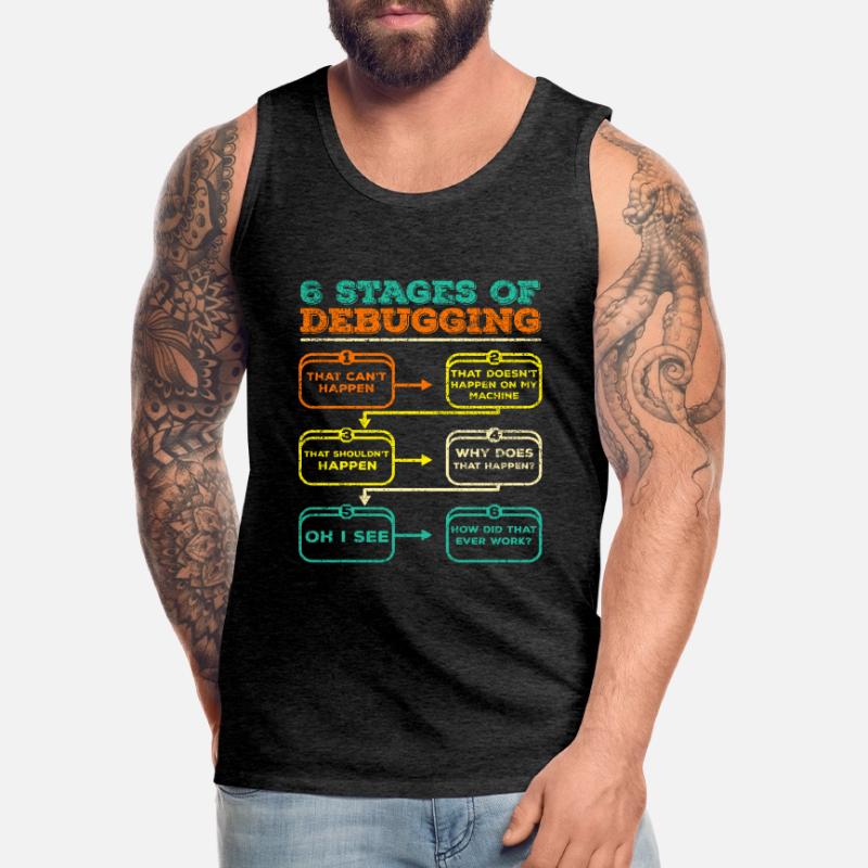 Débogage du code du programmeur Funny Débardeur bio Premium Homme