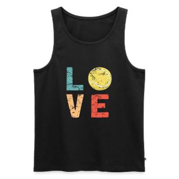Vintage Padel Tennis Love Design Drôle Padel - Débardeur bio Premium Homme - noir - Devant - AI Model Male 178 light (178cm)