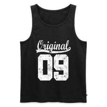 Born 2009 birthday shirt - Men's Premium Organic Tank Top - black - Front - AI Model Male 178 light (178cm)
