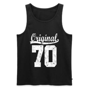 Original of 70 - Men's Premium Organic Tank Top - black - Front - Michal (187cm)