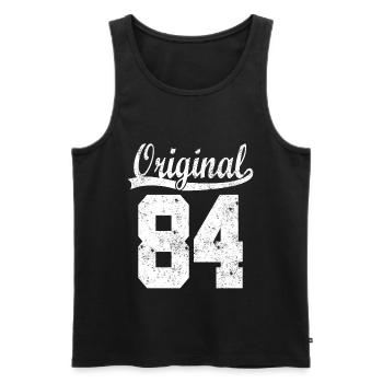 Born 84 Birthday Shirt - Men's Premium Organic Tank Top - black - Front - AI Model Male 178 light (178cm)