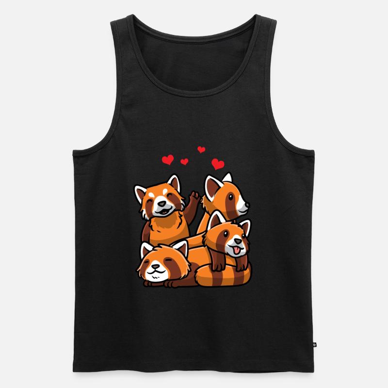 Kawaii Roter Panda - Männer Premium Bio Tank Top - Schwarz