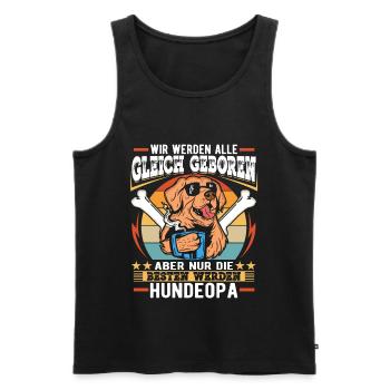 Hunde Opa Hundeopa Enkelhund Großeltern - Männer Premium Bio Tank Top - Schwarz - Vorne - AI Model Male 178 light (178cm)
