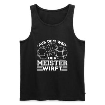Boule Meister Boule Petanque - Männer Premium Bio Tank Top - Schwarz - Vorne - Michal (187cm)