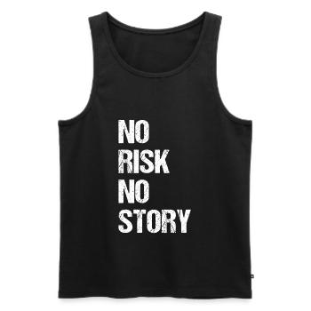 no risk no story - lebe und riskiere - Männer Premium Bio Tank Top - Schwarz - Vorne - AI Model Male 178 light (178cm)
