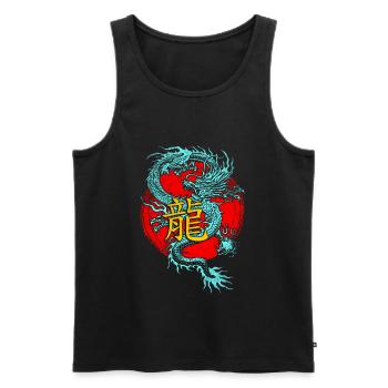 Chinesischer Drache - Männer Premium Bio Tank Top - Schwarz - Vorne - AI Model Male 178 light (178cm)
