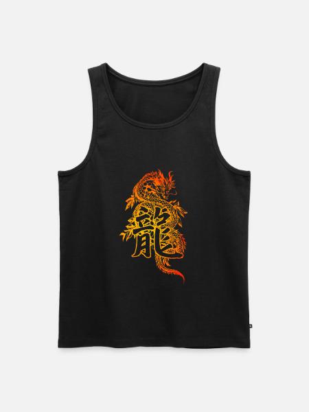 Drache mit chinesischen Schriftzeichen - Männer Premium Bio Tank Top - Schwarz