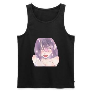 Anime Girl Japanese Aesthetic anime Otaku - Men's Premium Organic Tank Top - black - Front - AI Model Male 178 light (178cm)