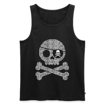 Digital Pirate Binär Code | Digitaler Schädel - Männer Premium Bio Tank Top - Schwarz - Vorne - AI Model Male 178 light (178cm)