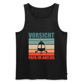 Papa Hubschrauber Pilot Helikopter Vater - Männer Premium Bio Tank Top - Schwarz - Vorne - Michal (187cm)
