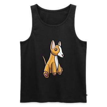 Podenco Ibicenco Cuddly Toy Dog - Men's Premium Organic Tank Top - black - Front - Michal (187cm)