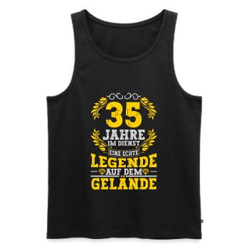 35e anniversaire du service de l’entreprise - Débardeur bio Premium Homme - noir - Devant - Michal (187cm)