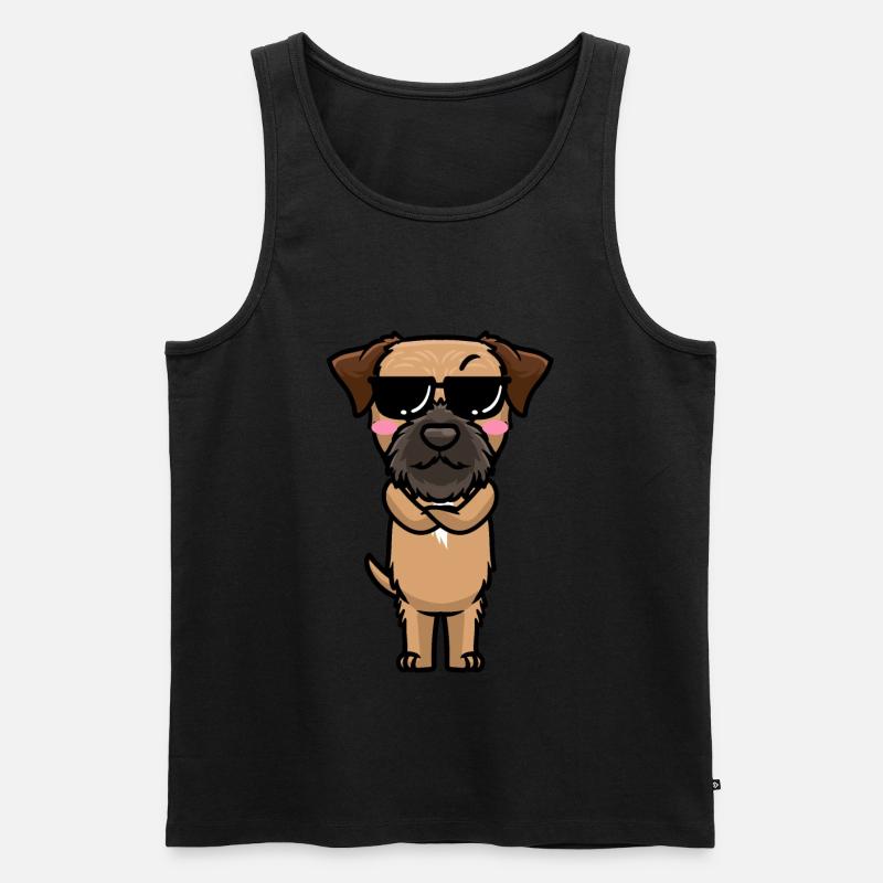 Border Terrier Hund - Männer Premium Bio Tank Top - Schwarz