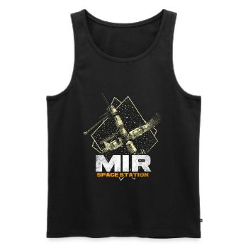 Station spatiale Mir - Débardeur bio Premium Homme - noir - Devant - Michal (187cm)