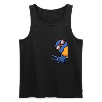 Hut Singer Bird avec lunettes de soleil - Débardeur bio Premium Homme - noir - Devant - Michal (187cm)