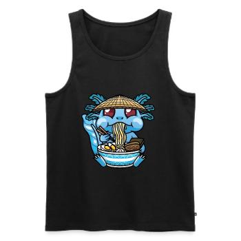 Axolotl Kawaii Ramen Noodles Anime - Men's Premium Organic Tank Top - black - Front - AI Model Male 178 light (178cm)
