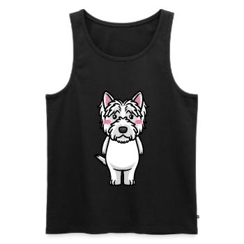 West Highland White Terrier Chien Westie - Débardeur bio Premium Homme - noir - Devant - Michal (187cm)