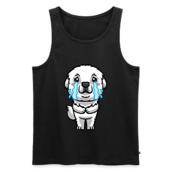 Chien de montagne des Pyrénées Pleurs tristes - Débardeur bio Premium Homme - noir - Devant - Michal (187cm)