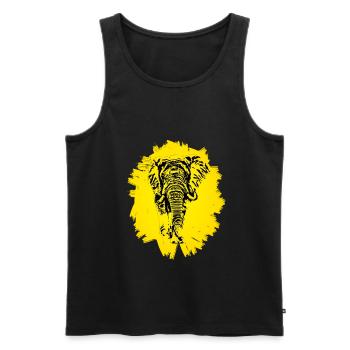 Éléphant - Débardeur bio Premium Homme - noir - Devant - Michal (187cm)