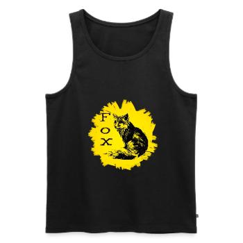 Fox - Men's Premium Organic Tank Top - black - Front - Michal (187cm)