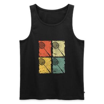 Badminton Racket Badminton Retro - Men's Premium Organic Tank Top - black - Front - AI Model Male 178 light (178cm)
