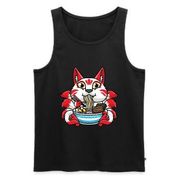 Kitsune Isst Ramen-nudeln Anime - Männer Premium Bio Tank Top - Schwarz - Vorne - Michal (187cm)