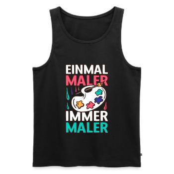 Einmal ein Maler, Immer ein Maler - Männer Premium Bio Tank Top - Schwarz - Vorne - Michal (187cm)