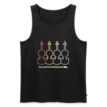 Violine Musiker Musik - Männer Premium Bio Tank Top - Schwarz - Vorne - Michal (187cm)
