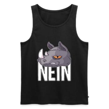 Afrika Nashorn Lustiger Spruch Nein - Männer Premium Bio Tank Top - Schwarz - Vorne - Michal (187cm)