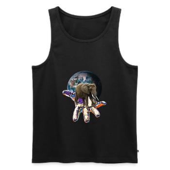 Éléphant - Débardeur bio Premium Homme - noir - Devant - Michal (187cm)