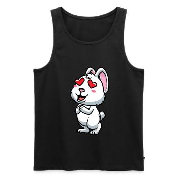 White Rabbit Emoticons Rabbit - Men's Premium Organic Tank Top - black - Front - Michal (187cm)