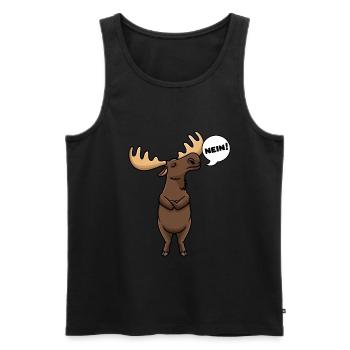 Sturer Elch mit Elchgeweih Elentier Nein - Männer Premium Bio Tank Top - Schwarz - Vorne - Michal (187cm)