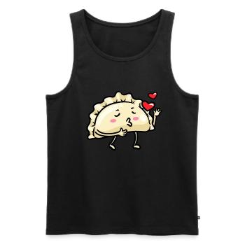 Pierogi Kawaii Emoticon Cuisine polonaise - Débardeur bio Premium Homme - noir - Devant - Michal (187cm)
