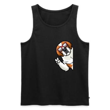 St. Bernard Dog St. Bernard Dog - Men's Premium Organic Tank Top - black - Front - AI Model Male 178 light (178cm)
