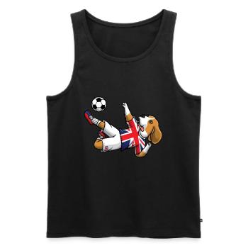 Dog England Flag Footballeur Football - Débardeur bio Premium Homme - noir - Devant - Michal (187cm)