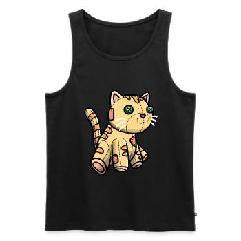 Orange Katze Niedliches Kuscheltier - Männer Premium Bio Tank Top - Schwarz - Vorne - Michal (187cm)