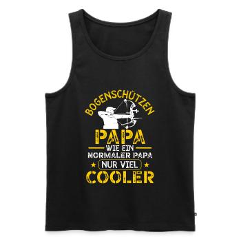 Bogenschützen Papa Bogenschießen - Männer Premium Bio Tank Top - Schwarz - Vorne - Michal (187cm)