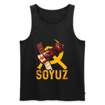 Soyouz vaisseau spatial Union soviétique - Débardeur bio Premium Homme - noir - Devant - Michal (187cm)