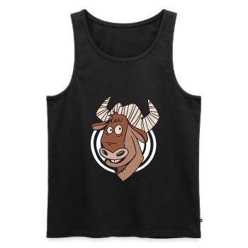 Wildebeest Antelope Africa Animal Steppe Zoo - Men's Premium Organic Tank Top - black - Front - AI Model Male 178 light (178cm)