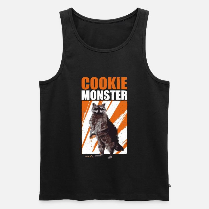 Cookie Waschbär Tier Humor - Männer Premium Bio Tank Top - Schwarz