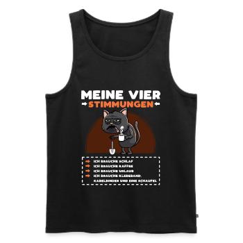 Katze Lustige Sprüche Kaffee - Männer Premium Bio Tank Top - Schwarz - Vorne - Michal (187cm)