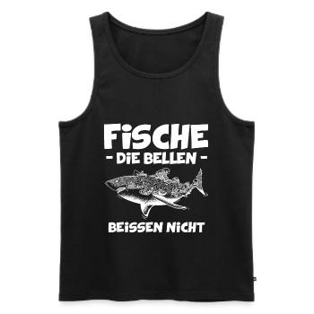 Fische die bellen beißen nicht Haifisch Angeln - Männer Premium Bio Tank Top - Schwarz - Vorne - Michal (187cm)