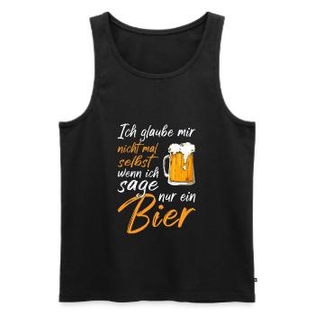 ich glaube mir nicht mal selbst wenn ich sage Bier - Männer Premium Bio Tank Top - Schwarz - Vorne - AI Model Male 178 light (178cm)
