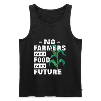No Farmers No Food No Future Shirt Hoodie Sticker - Männer Premium Bio Tank Top - Schwarz - Vorne - AI Model Male 178 light (178cm)