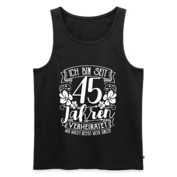 Messinhochzeit 45 Jahre Verheiratet Hochzeitstag - Männer Premium Bio Tank Top - Schwarz - Vorne - Michal (187cm)