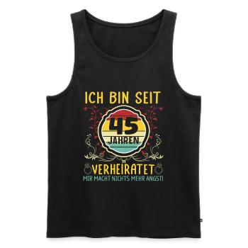 Messinhochzeit 45 Jahre Verheiratet Hochzeitstag - Männer Premium Bio Tank Top - Schwarz - Vorne - Michal (187cm)