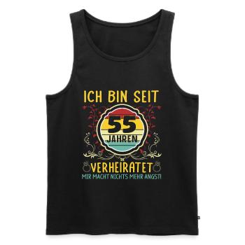Platinhochzeit 55 Jahre Verheiratet Hochzeitstag - Männer Premium Bio Tank Top - Schwarz - Vorne - Michal (187cm)