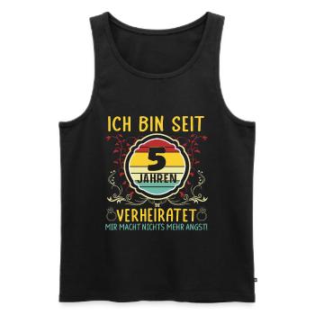 Rosenhochzeit 5 Jahre Verheiratet Hochzeitstag - Männer Premium Bio Tank Top - Schwarz - Vorne - Michal (187cm)